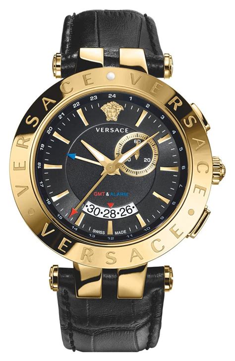 versace watches leather band